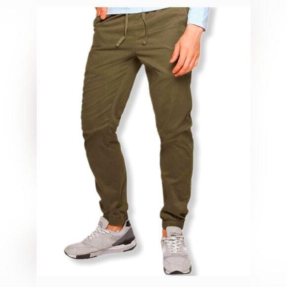 NWT Psycho Bunny Men Toledo Cotton Twill cargo Jogger pants Dark Olive khaki XXL - Picture 1 of 14